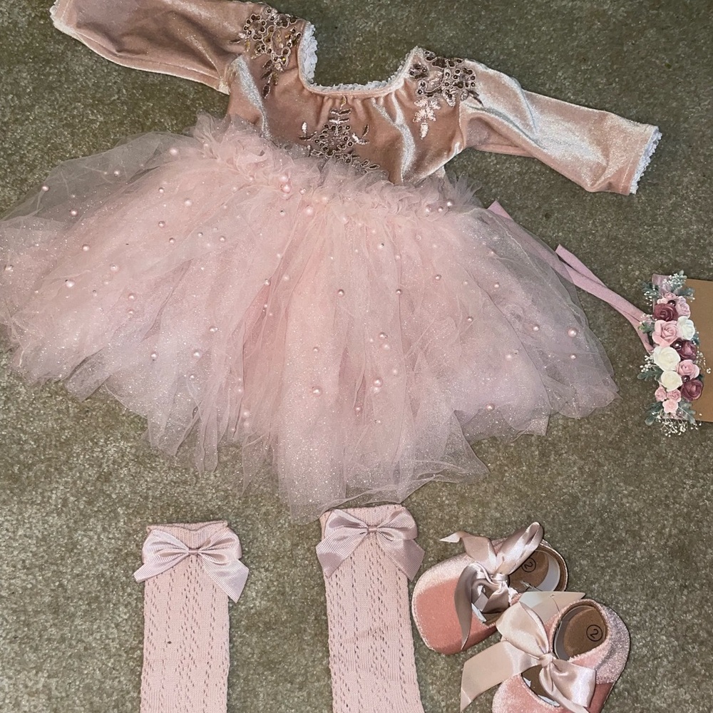 Velvet baby girl dress